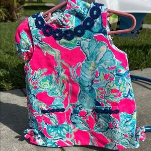 Lilly Pulitzer Vibrant Pink and Blue Dress